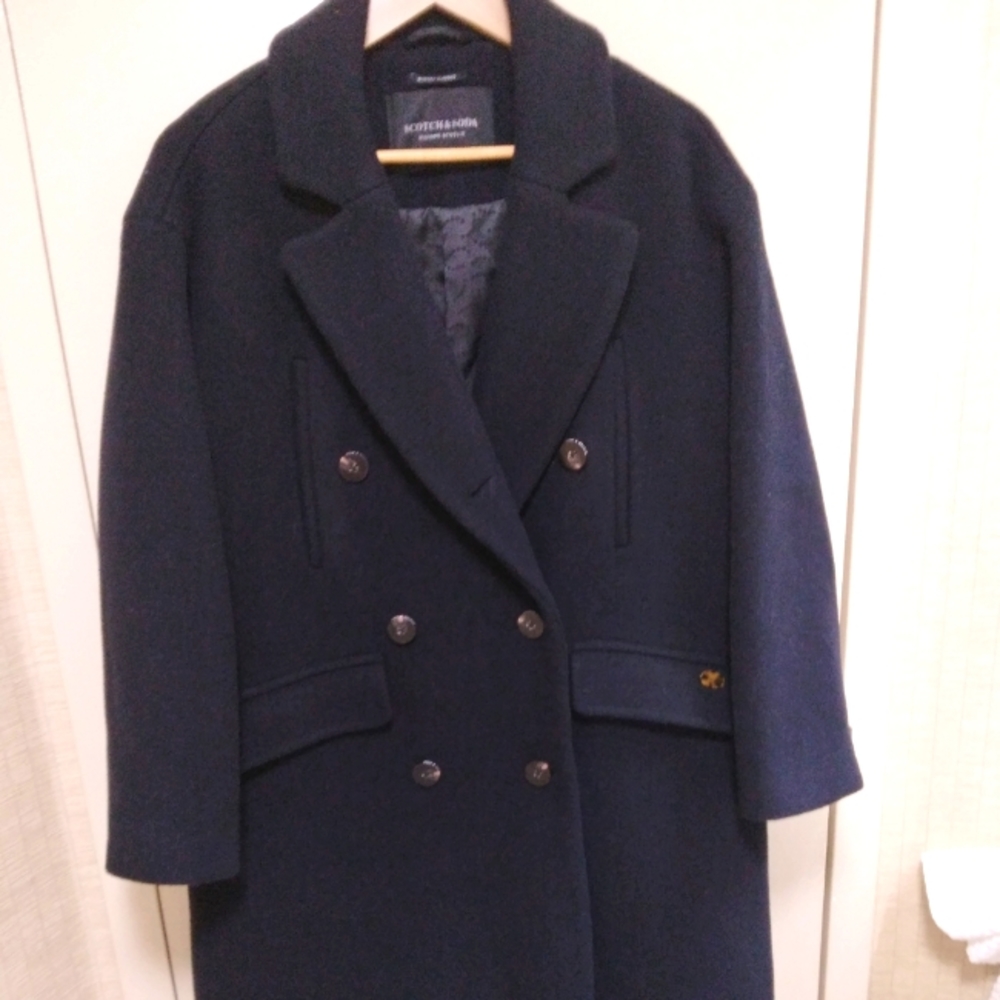 💕Scotch and Soda, Size XS Black Wool Pea Coat 💕